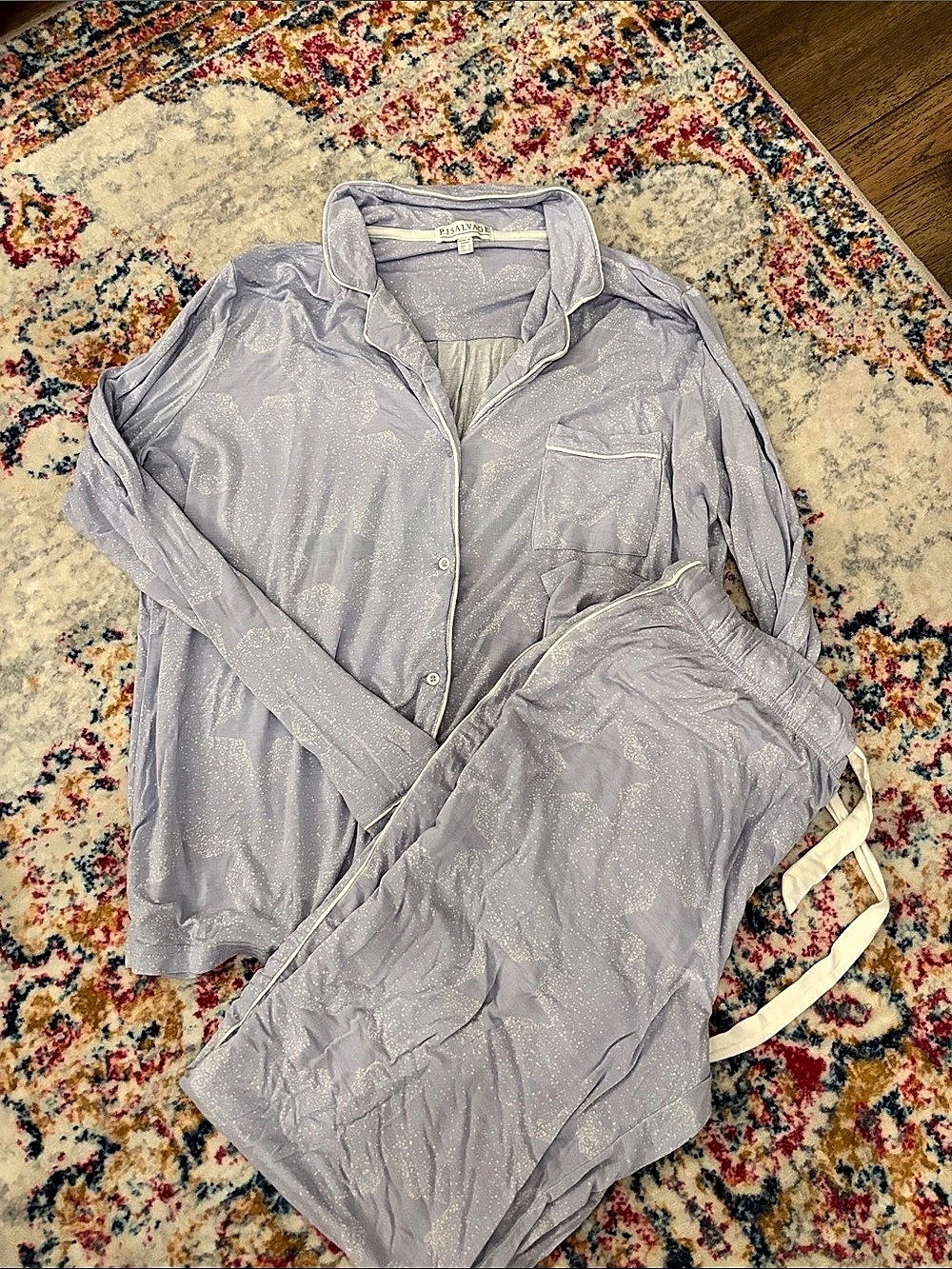 P.J. Salvage Abstract Print Pajama Set in Purple Size L